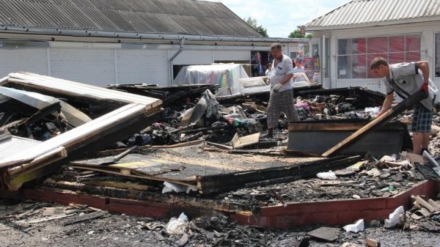 пожар на рынке в Лельчицах