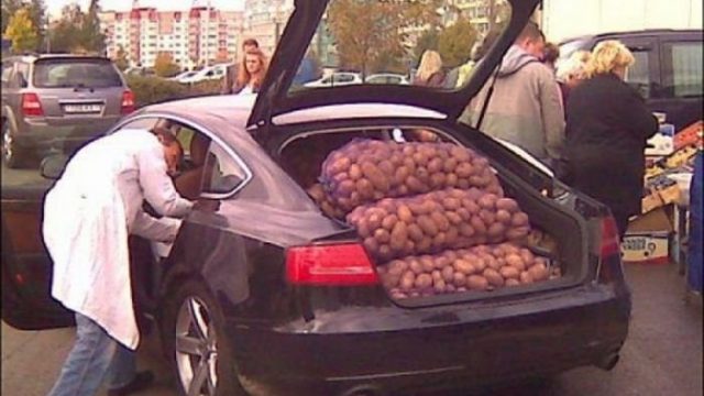 Торговля картофелем с машины