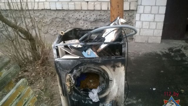 Пожар в Добруше - загорелась стиральная машина