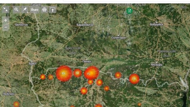 Брест накрыл смог от торфяного пожара на Украине