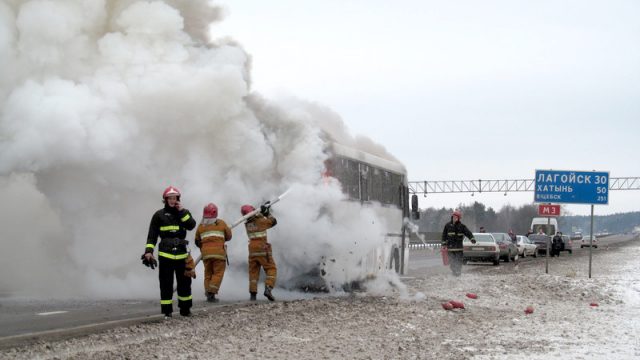 Пожар в автобусе 