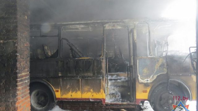 сгорел автобус